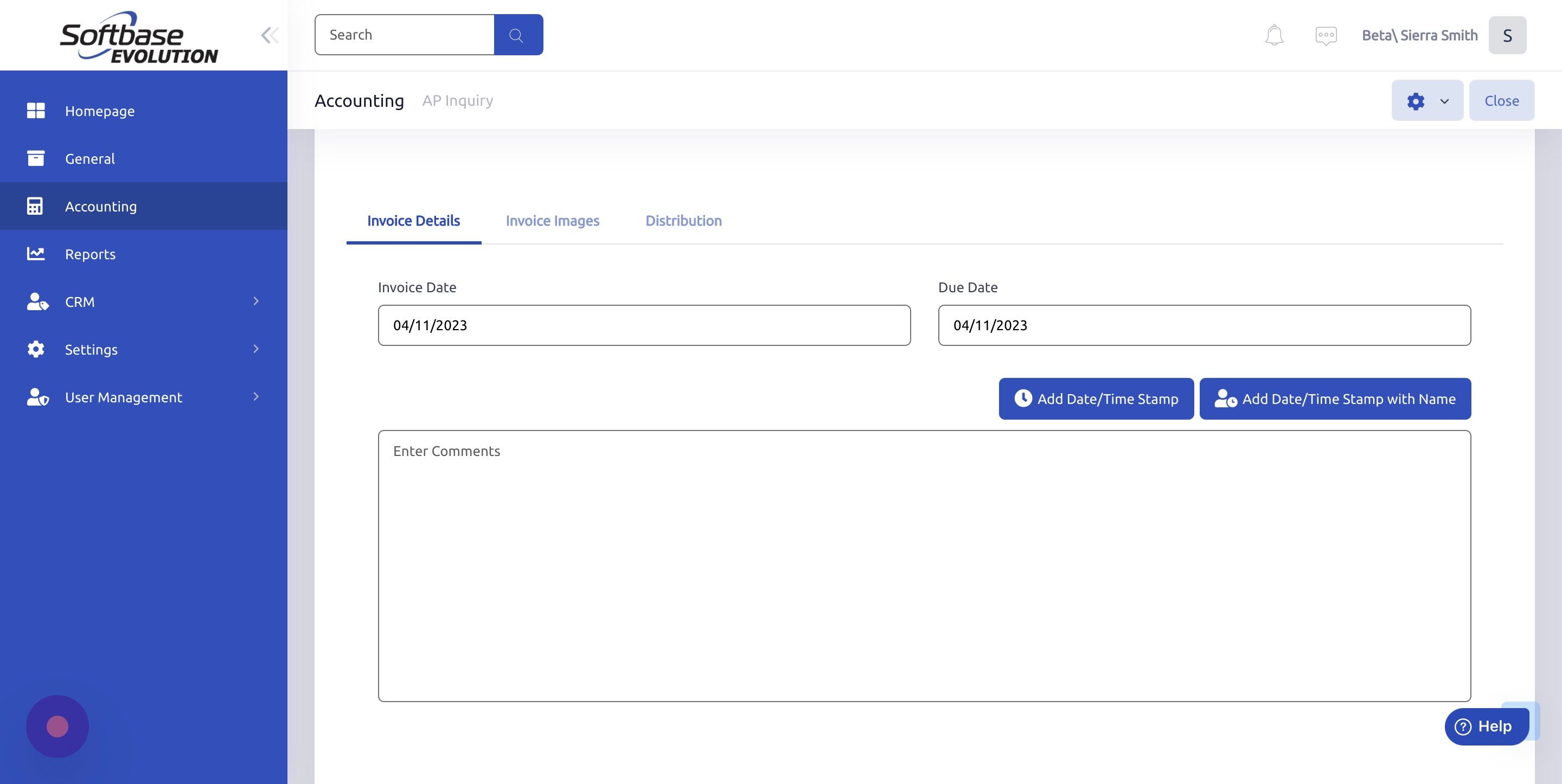 Screenshot of: Click "Add Date/Time Stamp" 