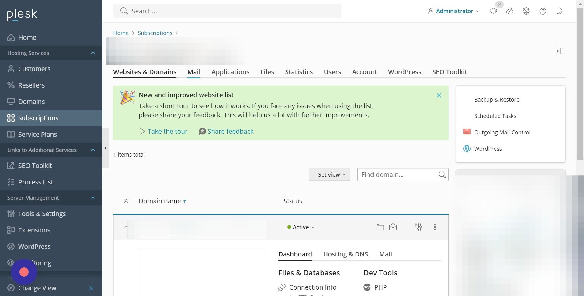 Screenshot of: Click "Mail"
