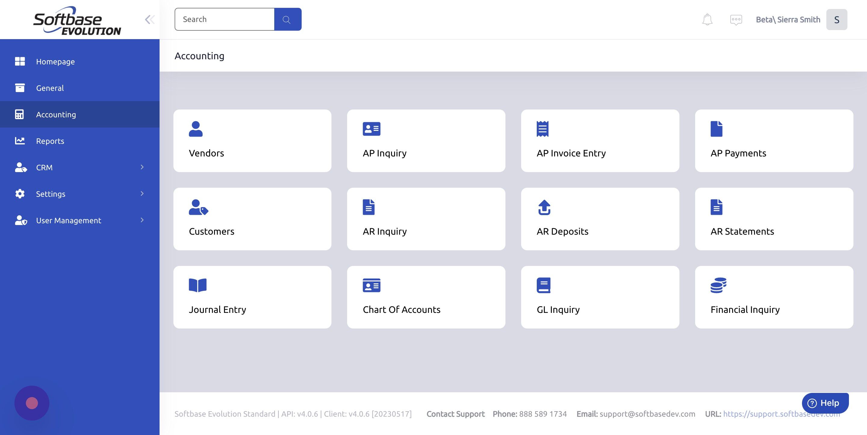 Screenshot of: Click "AR Inquiry"