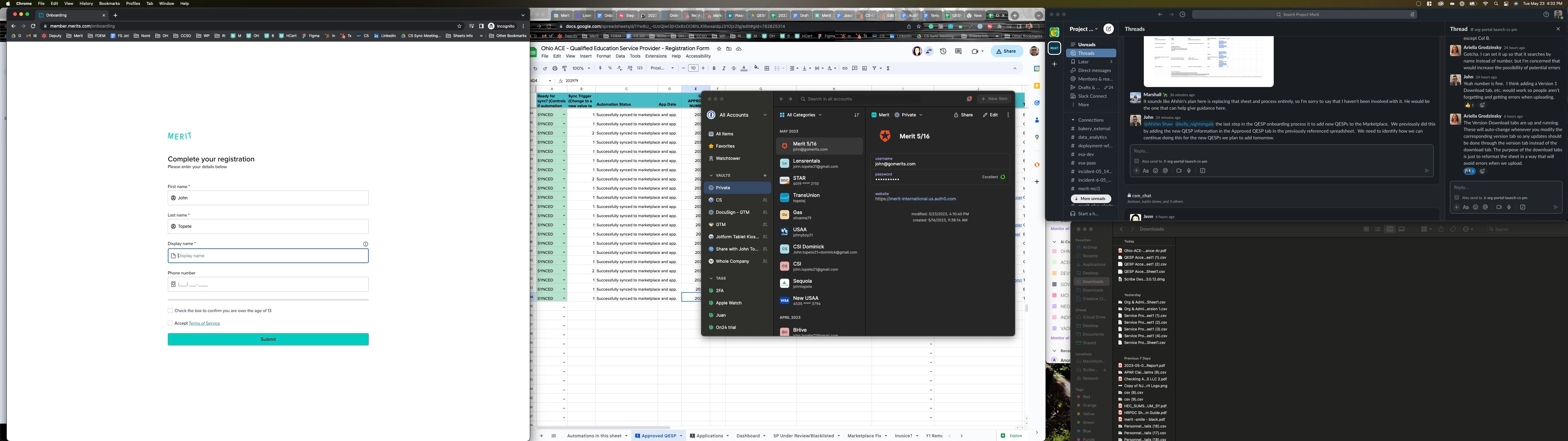Screenshot of: Click "Display name * This is the name that will be displayed on your Merit account." You may also edit your name from this page if there are any mistakes. 