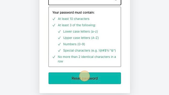 Screenshot of: Click "Reset password"
