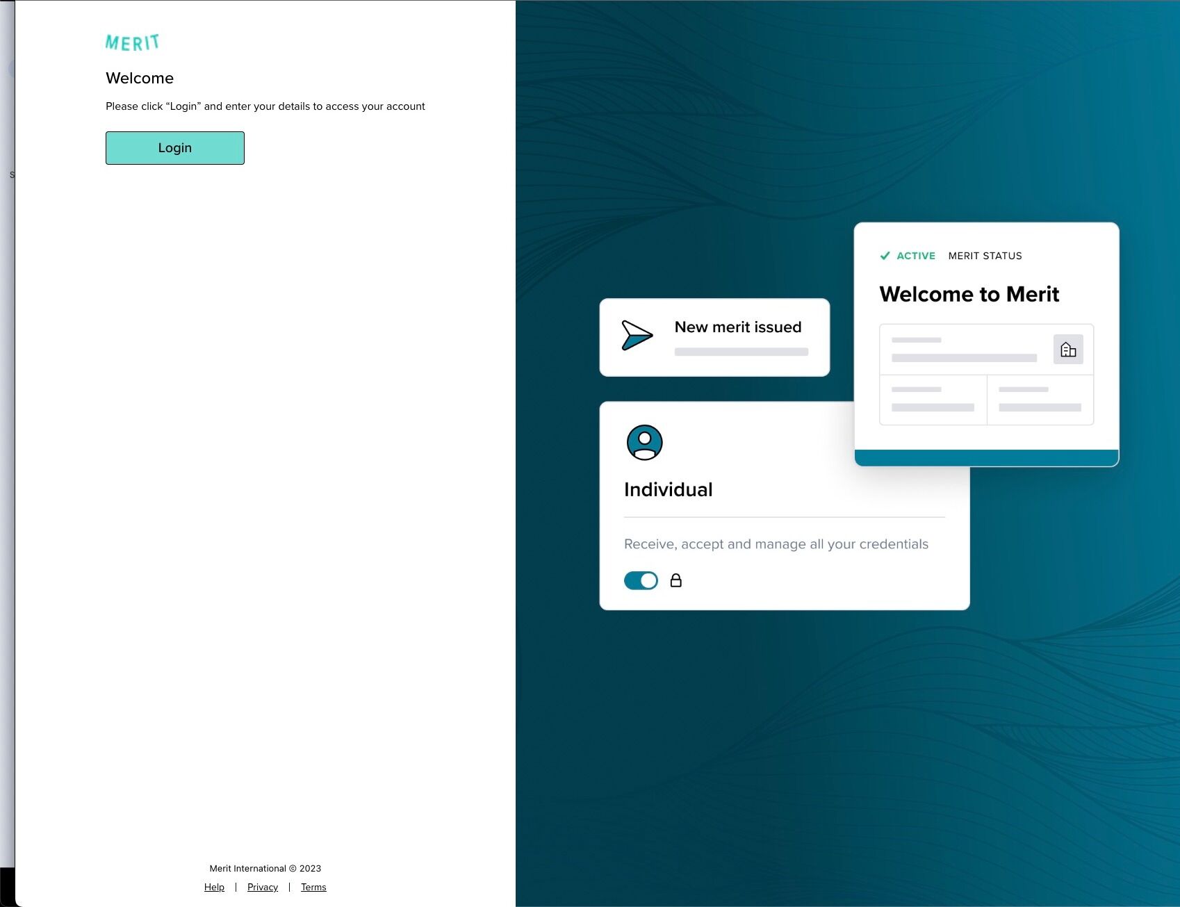 Screenshot of: Click "Login"