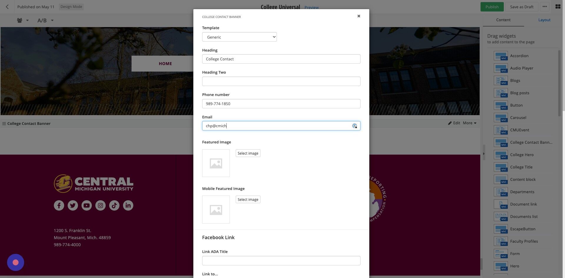 Screenshot of: Add the email. (To link the email, type the email address)