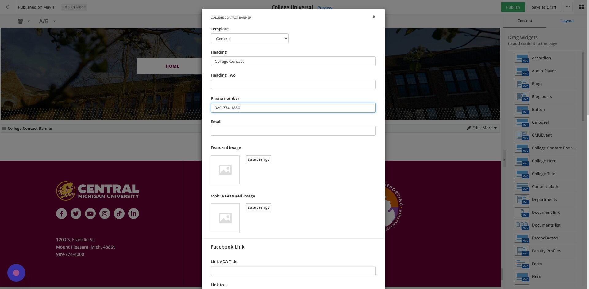 Screenshot of: Add the phone number.