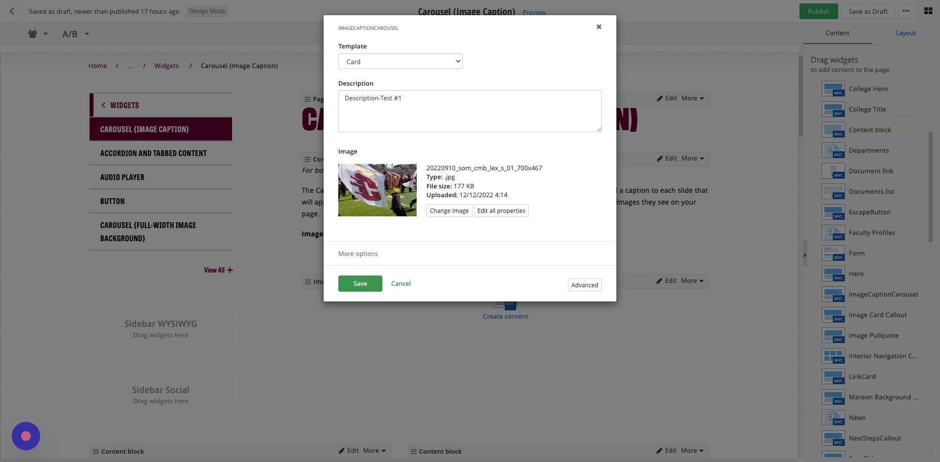 Screenshot of: Save your work and continue.