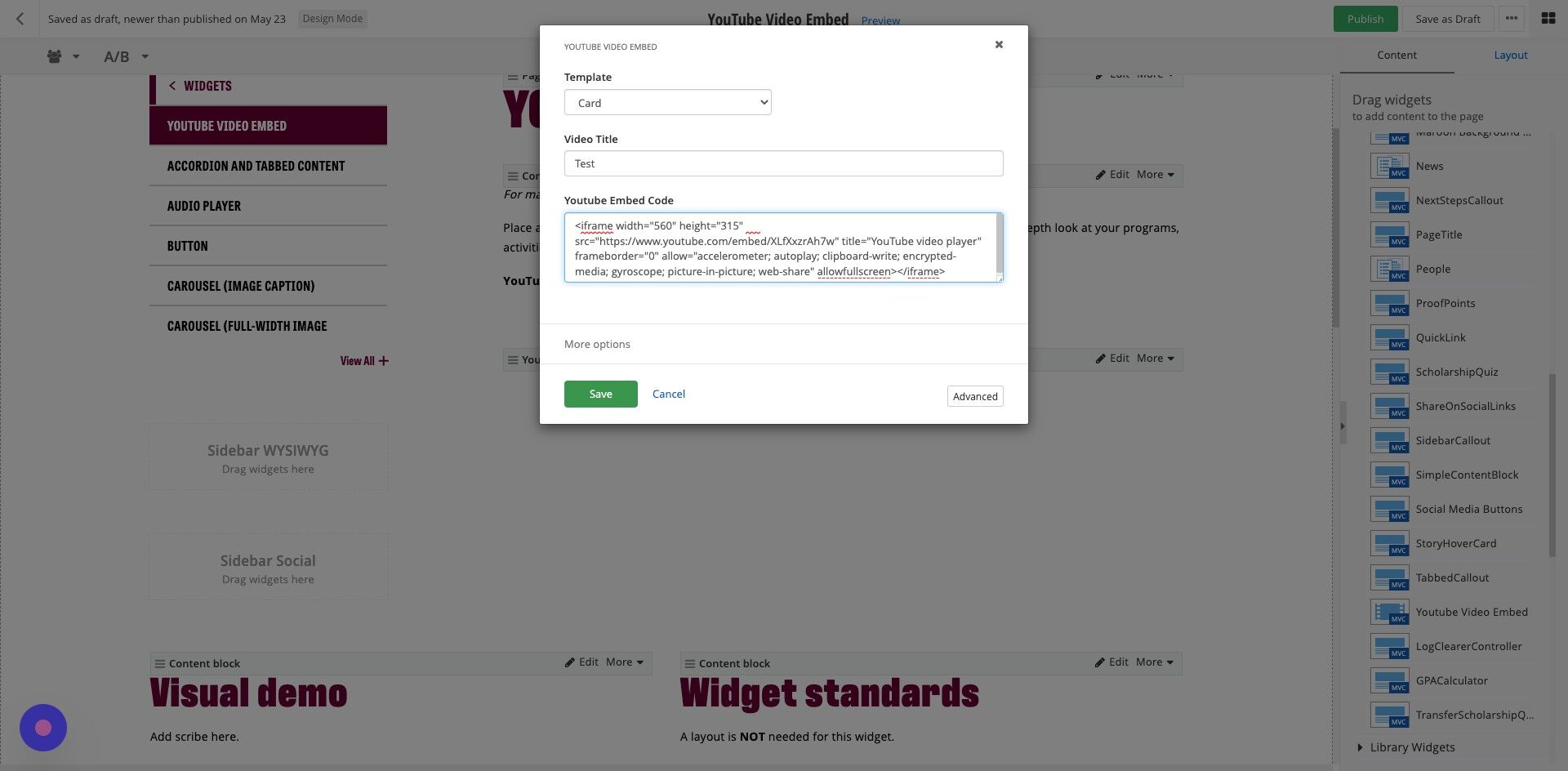 Screenshot of: Save your changes.