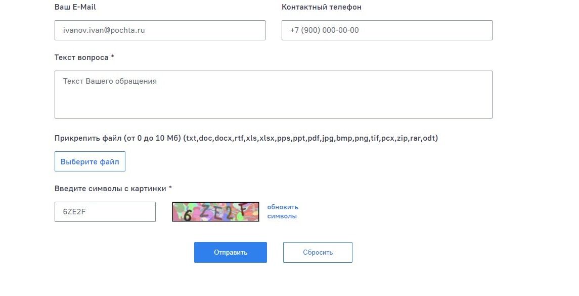 Screenshot of: Нажмите кнопку "Отправить". Отслеживать статус можно по электронной почте.