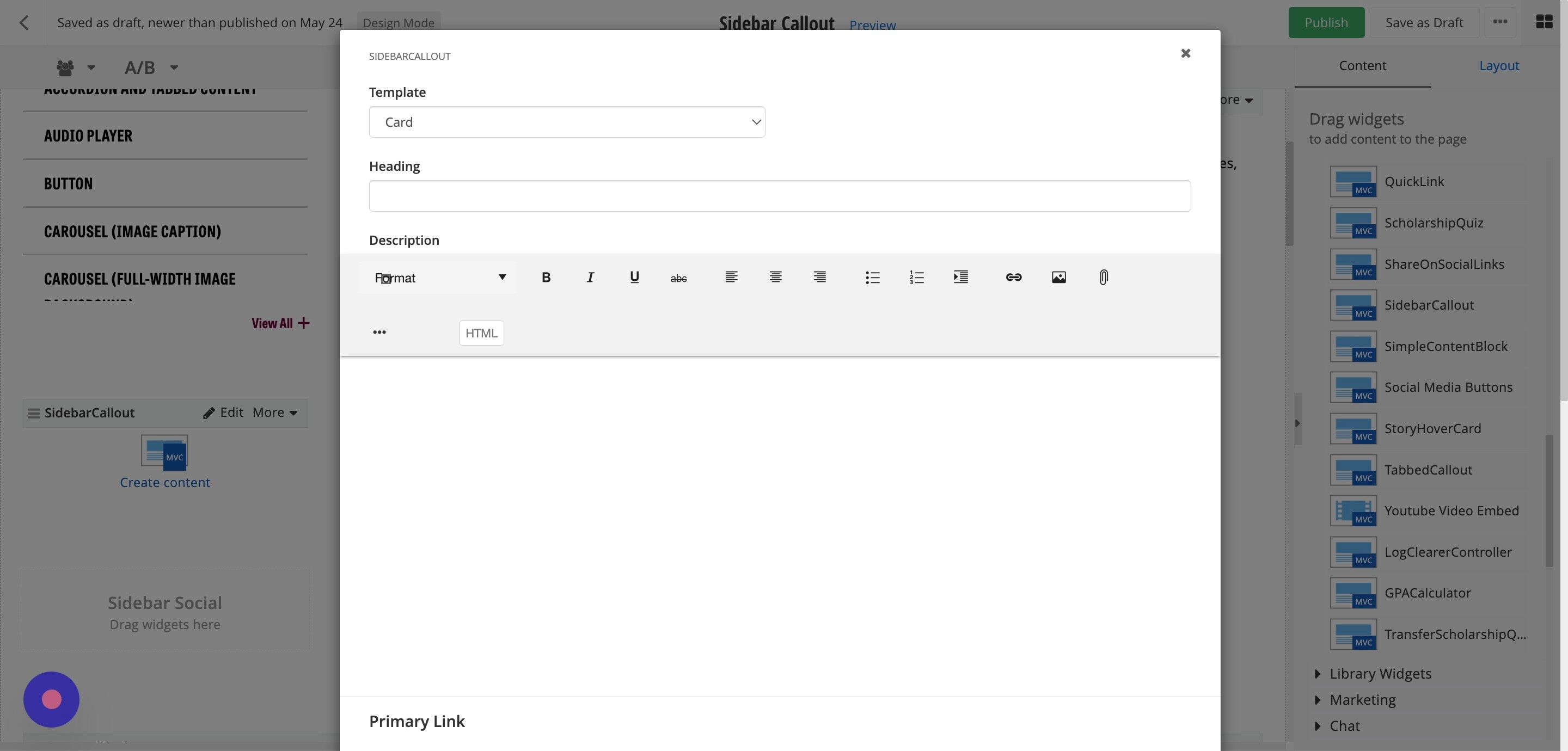 Screenshot of: Make sure the Template field is set to 