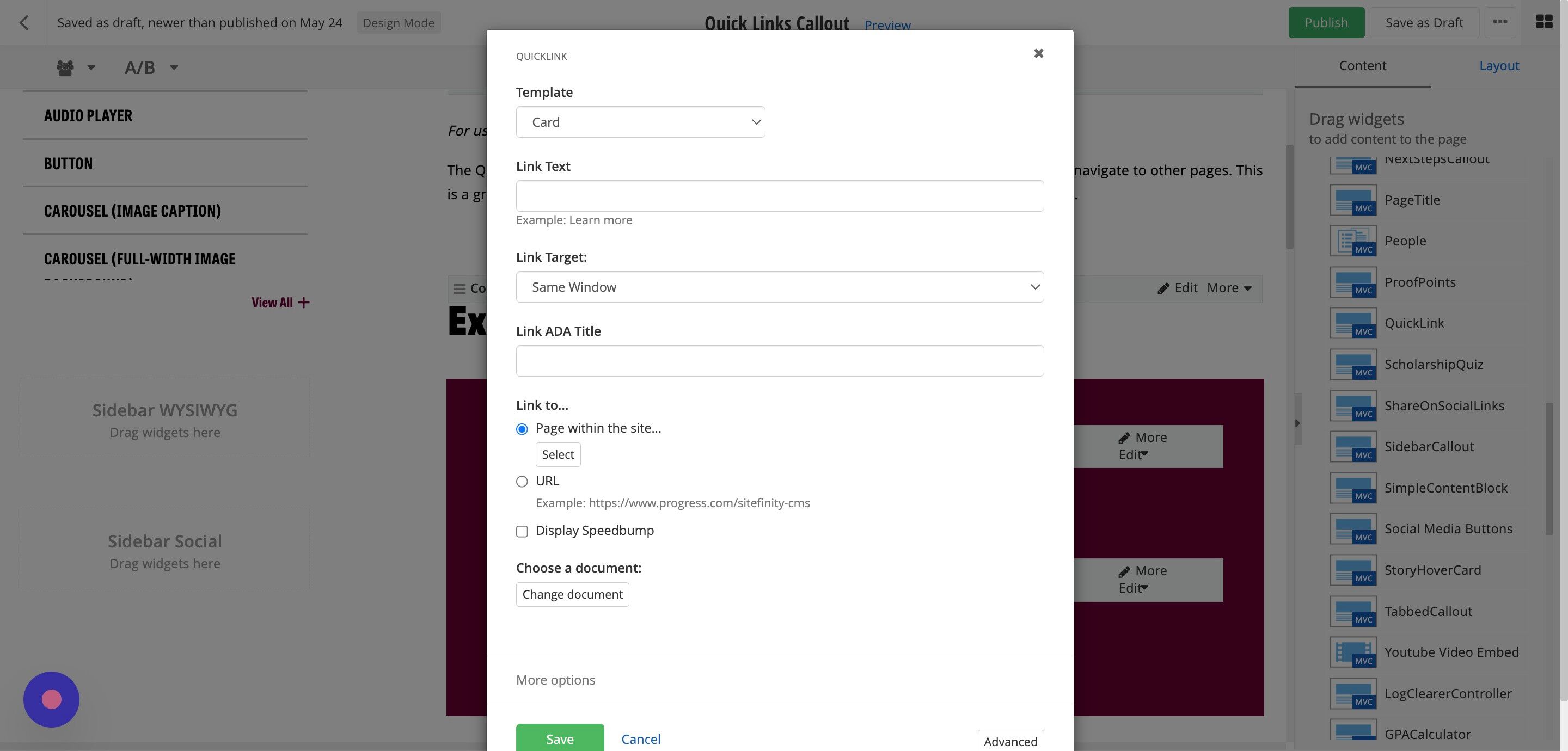 Screenshot of: Under Template, make sure 