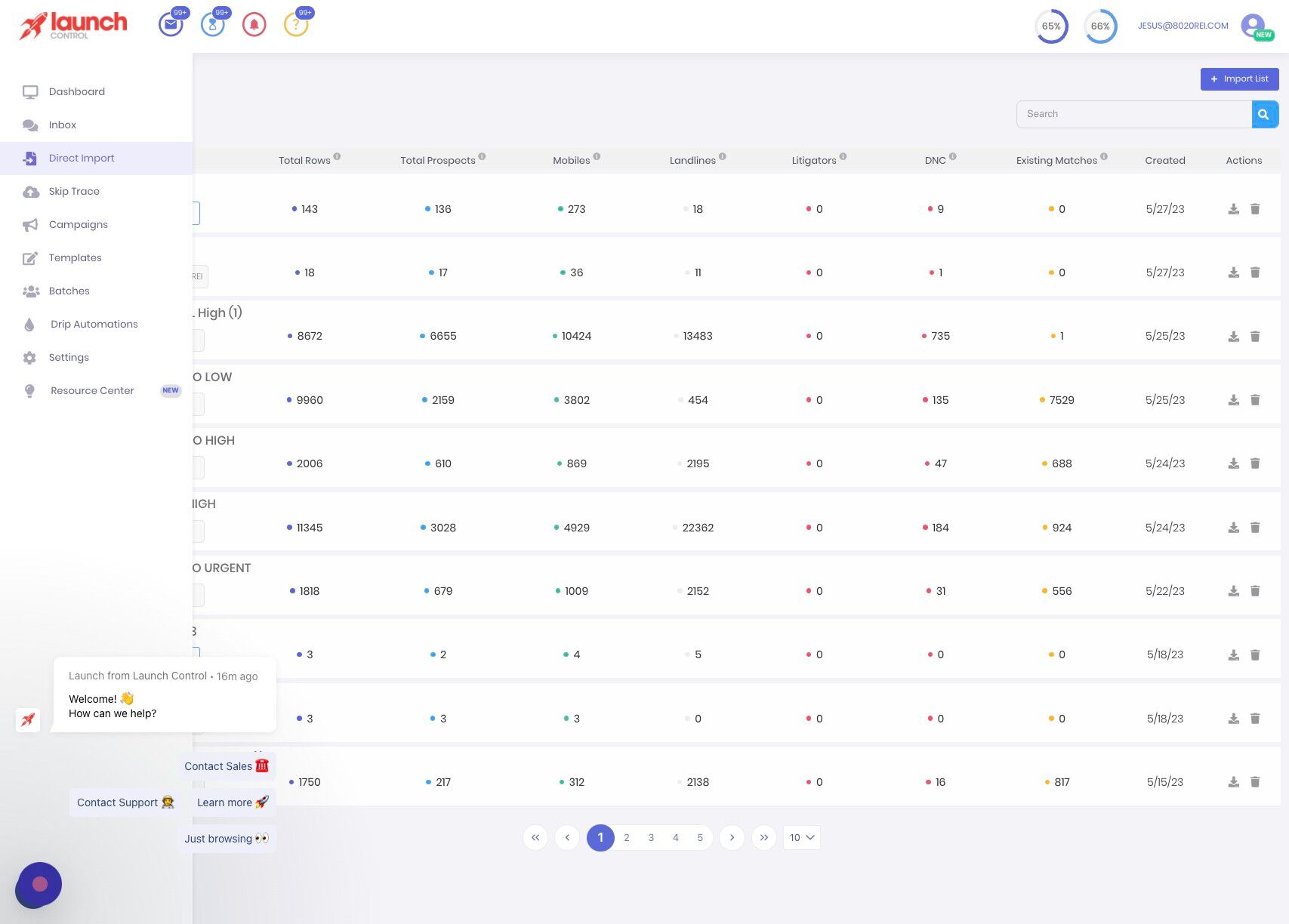Screenshot of: Click "Direct Import"