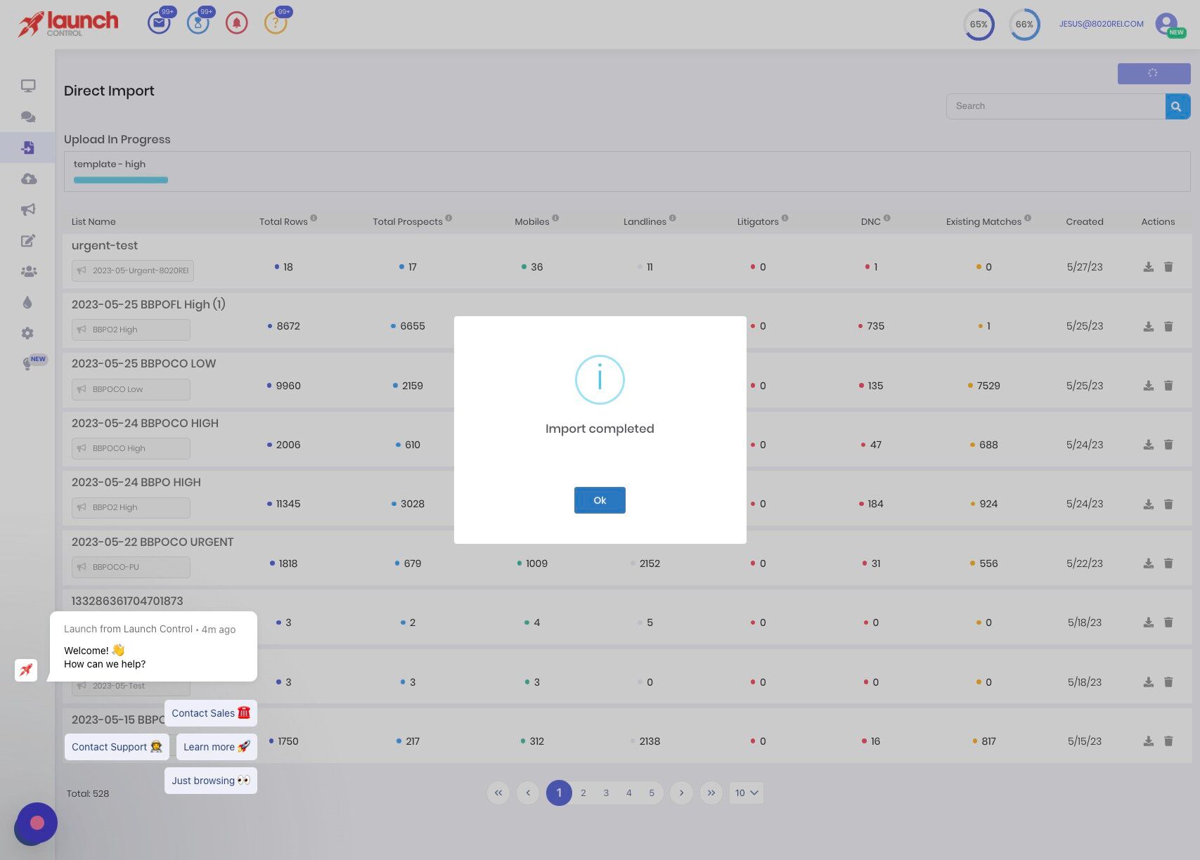 Screenshot of: Click "Ok"