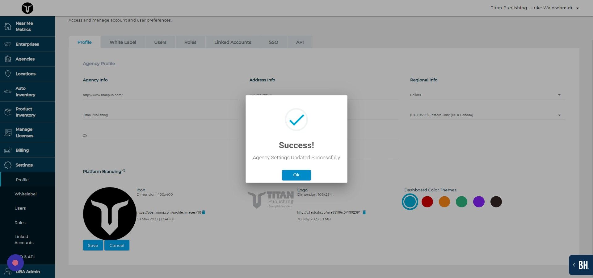 Screenshot of: Click "Ok"
