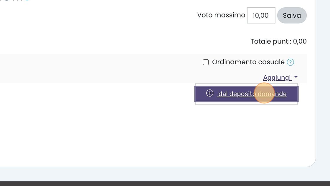 Screenshot of: e cliccare "dal deposito domande"