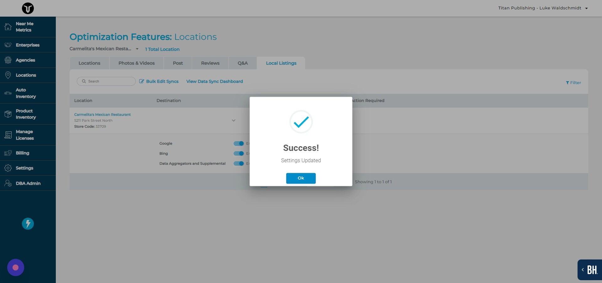 Screenshot of: Click here.
