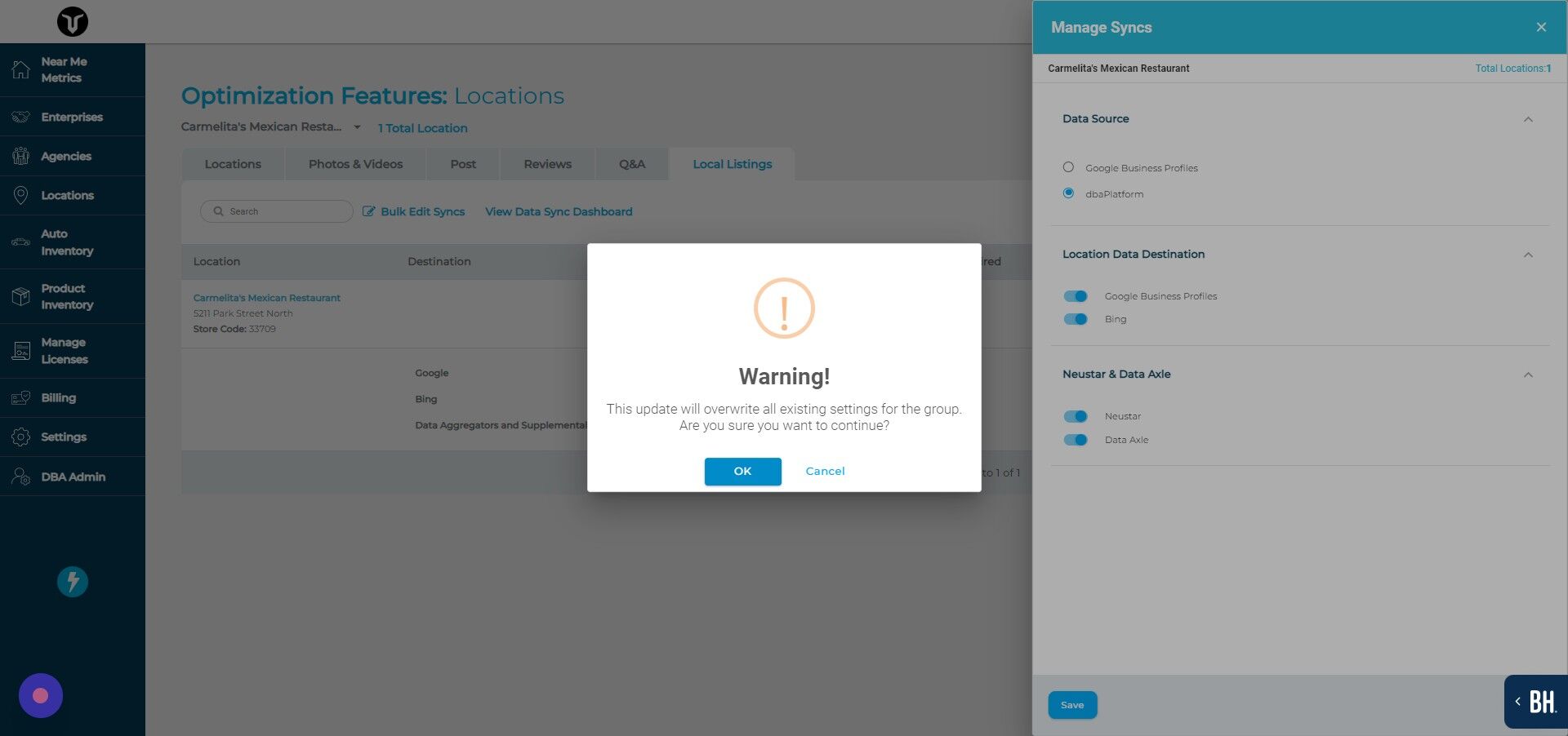 Screenshot of: Click "OK"