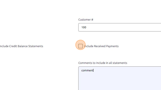 Screenshot of: Check "Include Received Payments" box to show payments received. 