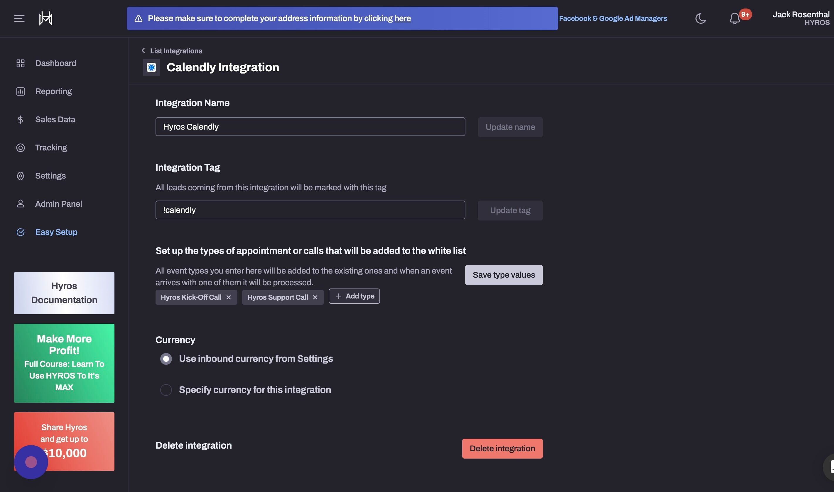 Acuity Call Booking and Sales Integration Hyros Documentation