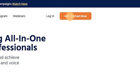 Screenshot of: Click "Get Started Now"