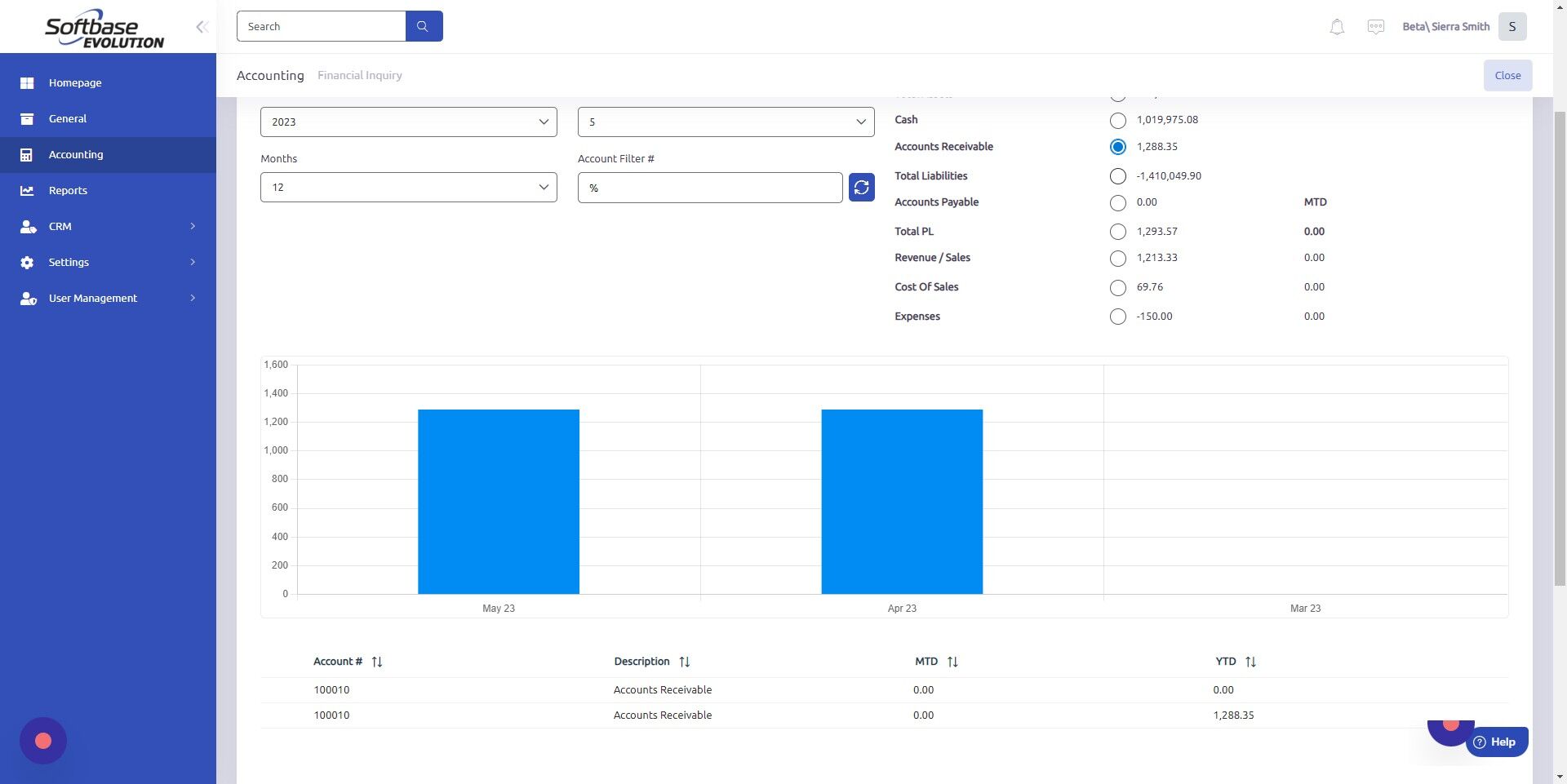 Screenshot of: Select radio buttons to view details.