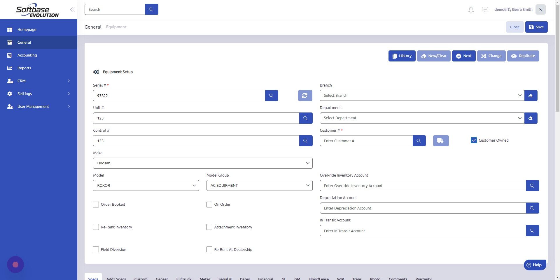 Screenshot of: Enter customer number. 