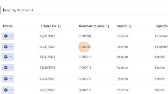 Screenshot of: Select Work Order you'd like to add the part to.