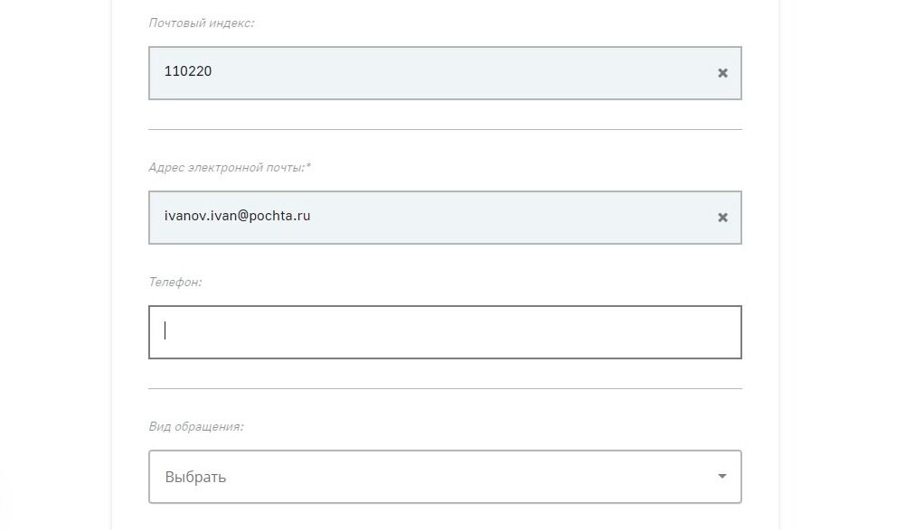 Screenshot of: Дополнительно можете указать Ваш номер телефона.