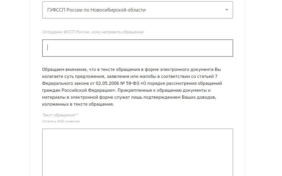 Screenshot of: Если Вам известно ФИО сотрудника, можете указать его.