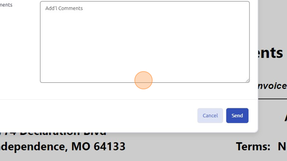 Screenshot of: Enter email details to send statement via email. 