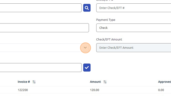 Screenshot of: Select cash account.