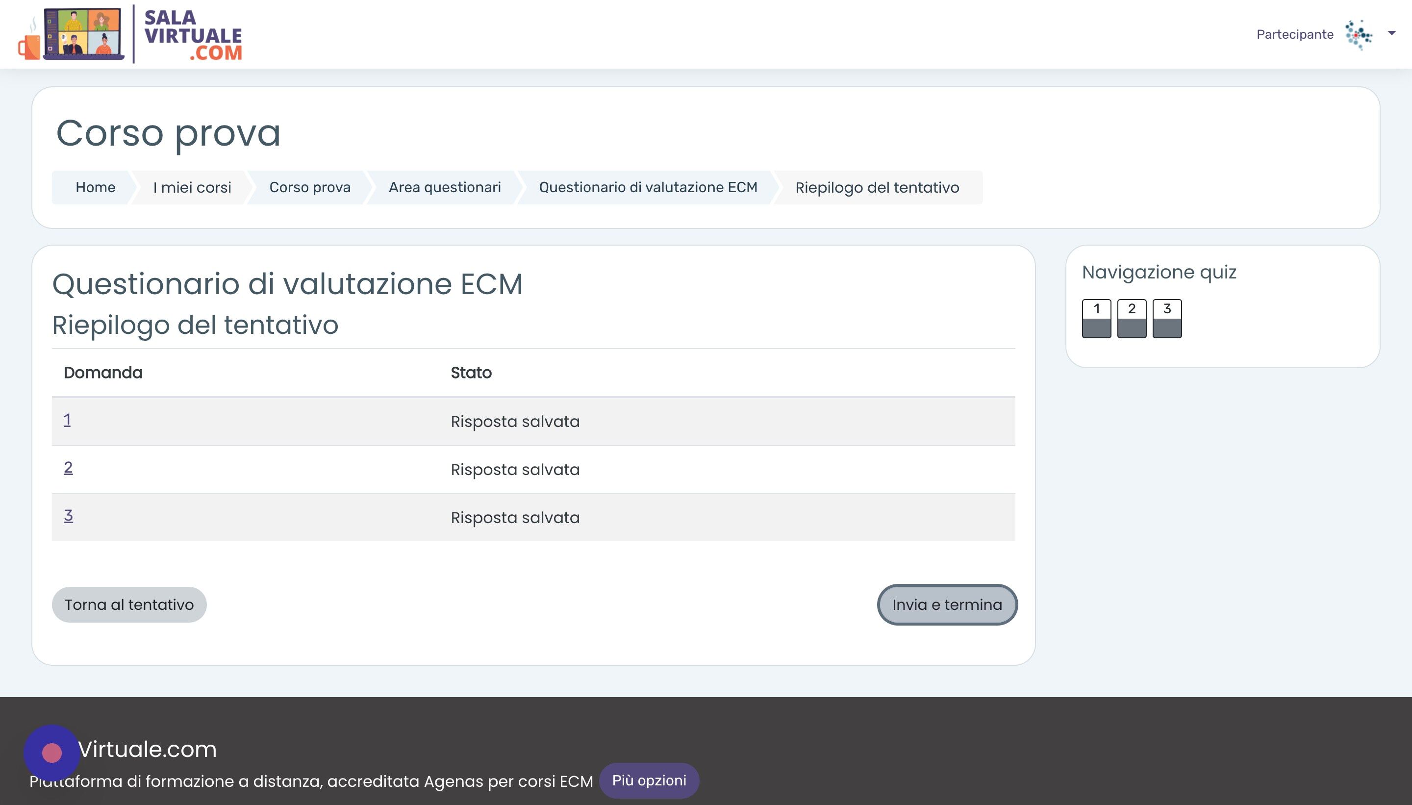 Screenshot of: Al termine, cliccare 