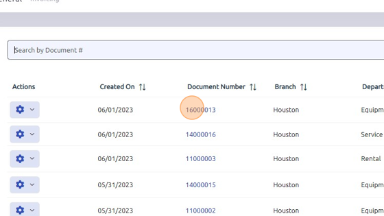 Screenshot of: Select existing work order to add equipment to be serviced. 