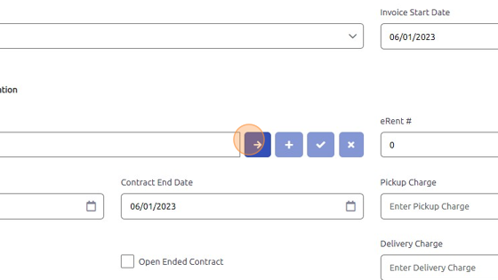 Screenshot of: If you already have a Rental Contract # set up, enter it here and field will auto-populate. To generate a new Rental Contract, click the blue arrow. 