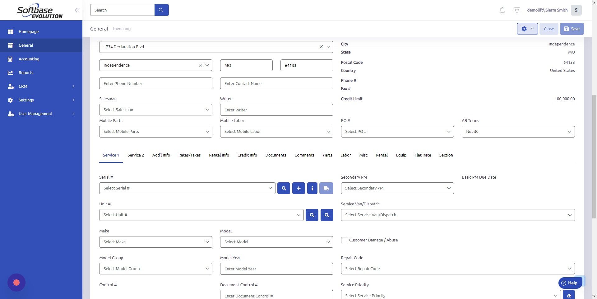 Screenshot of: Click "Labor"
