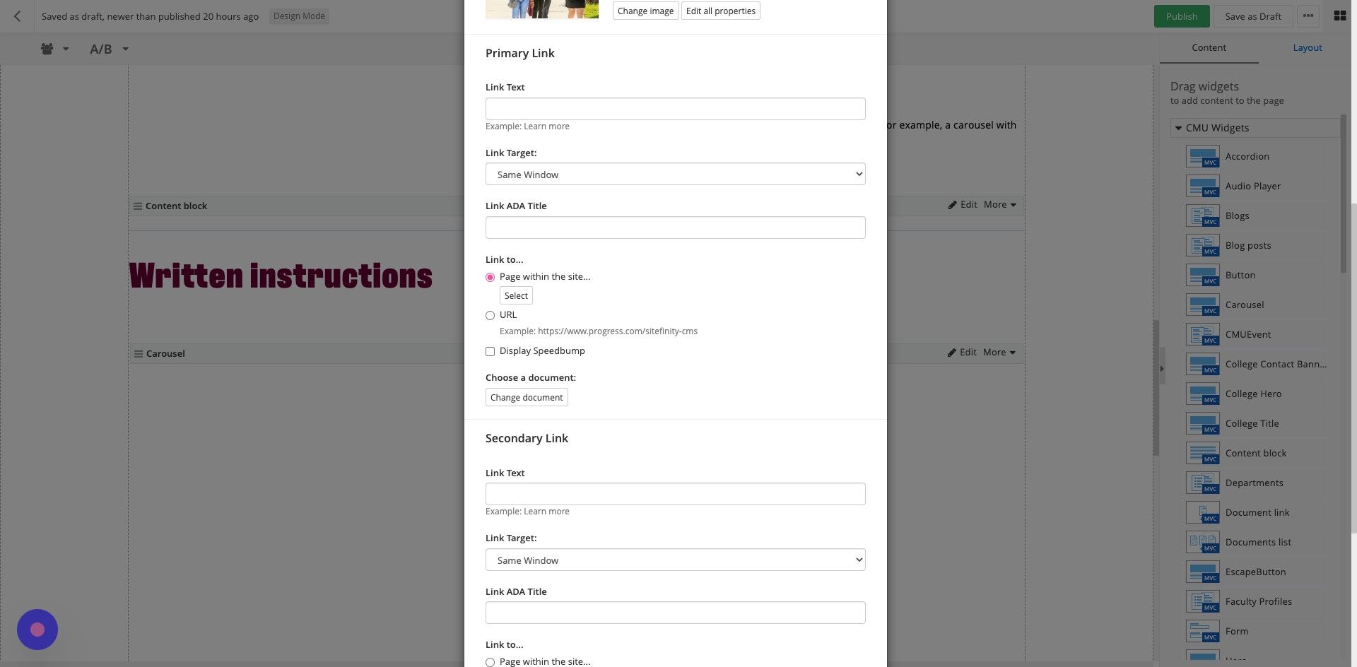 Screenshot of: Primary Link Text: Enter your 