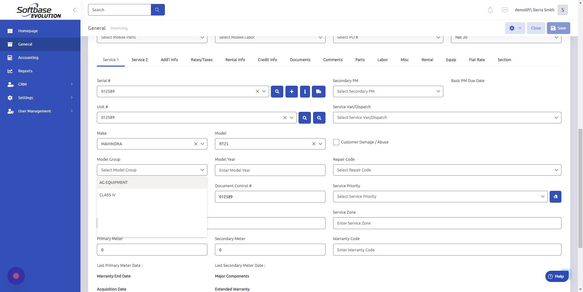 Screenshot of: Select Model Group.
