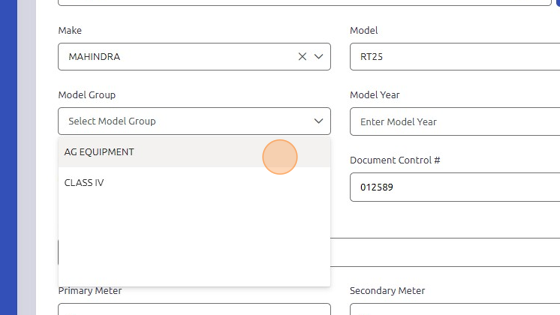 Screenshot of: Select Model Group.