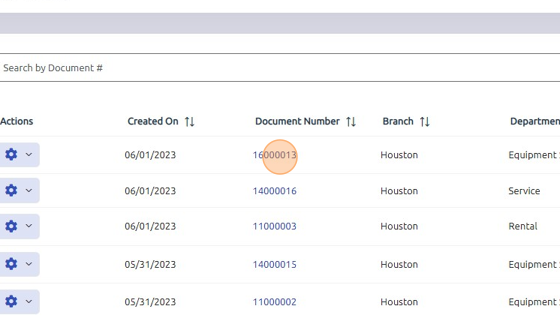 Screenshot of: Select existing Work Order to add Equipment to.