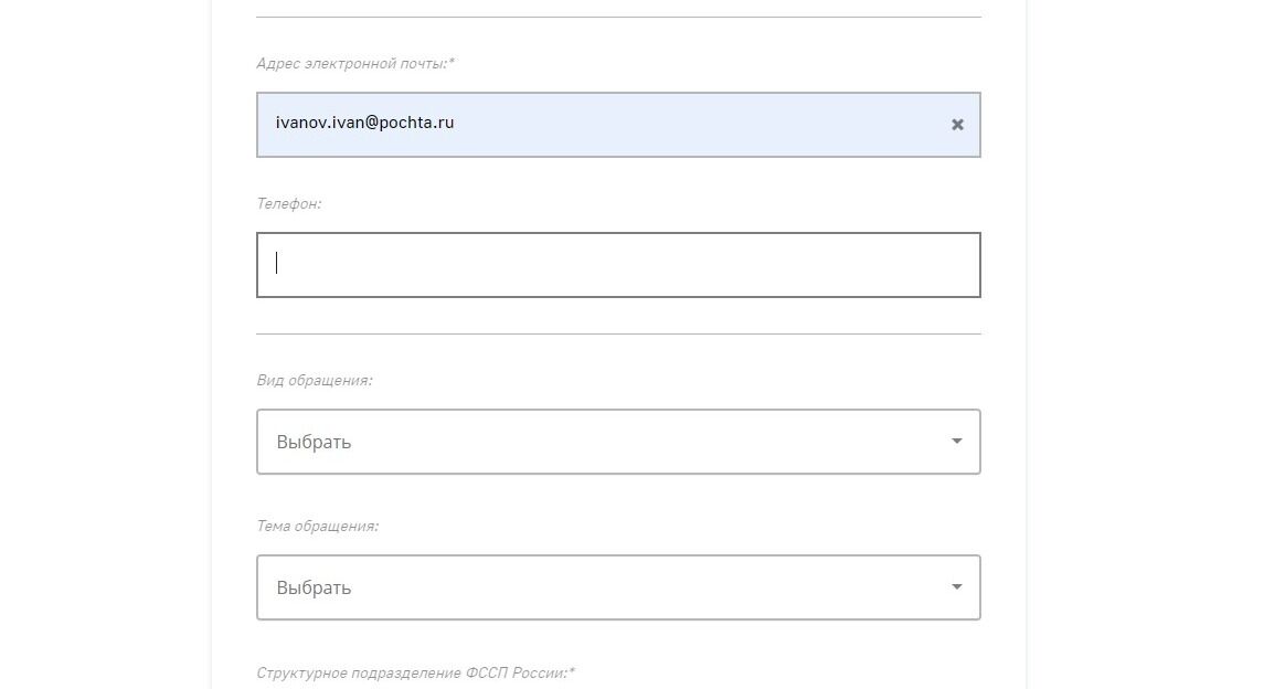 Screenshot of: Дополнительно можете указать Ваш номер телефона.