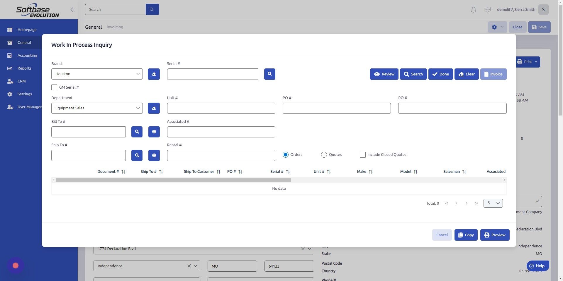 Screenshot of: Click "Search"