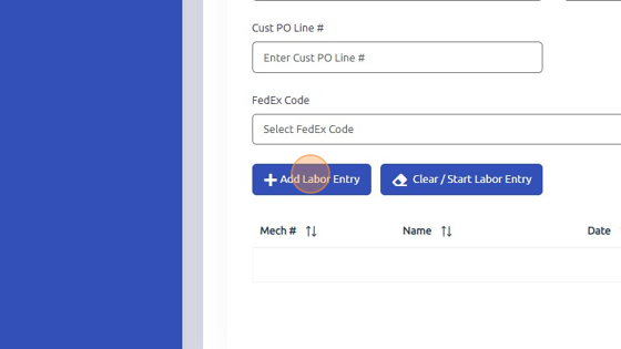 Screenshot of: Click "Add Labor Entry" to save the labor to the work order.