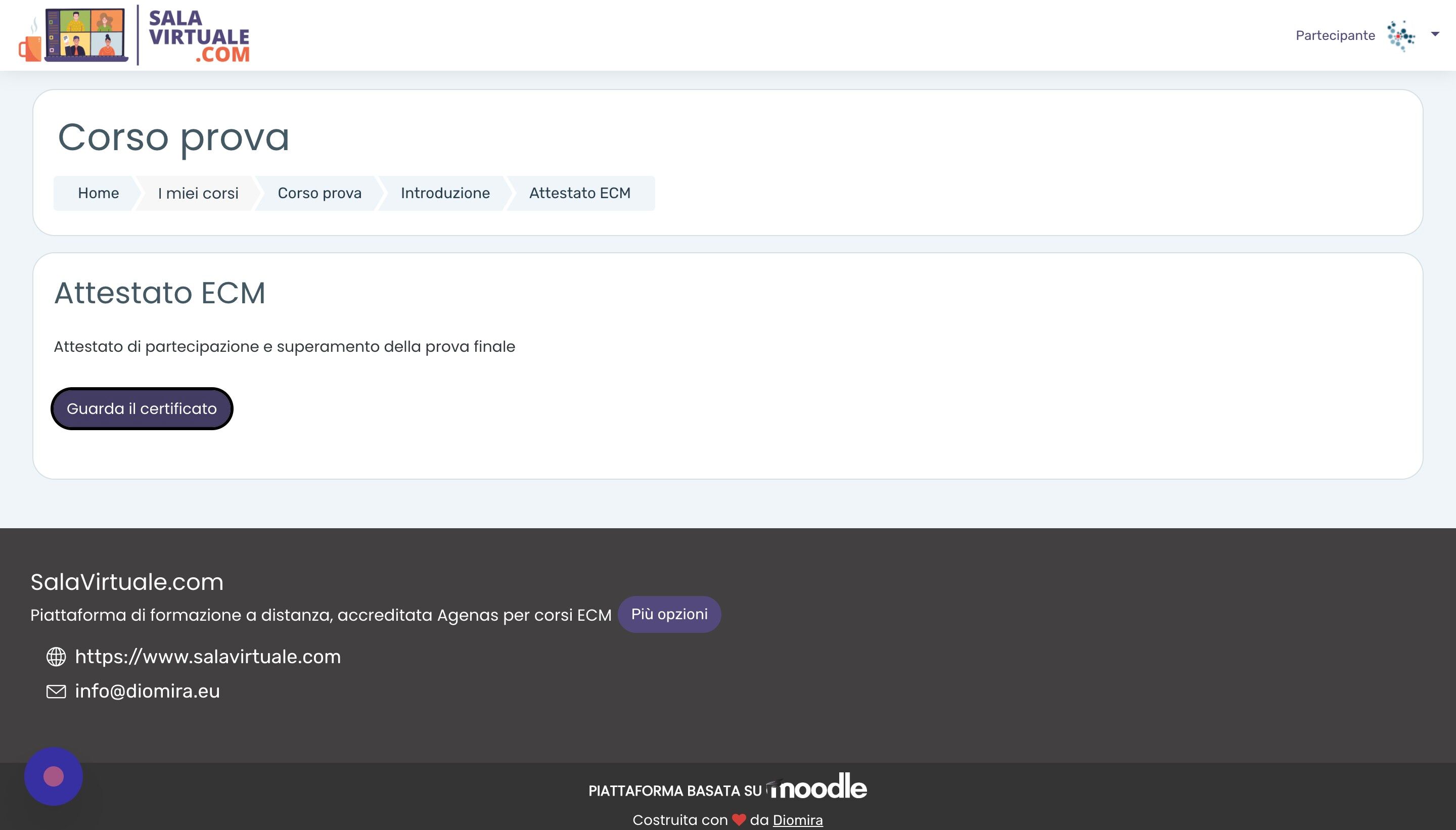 Screenshot of: Cliccare 