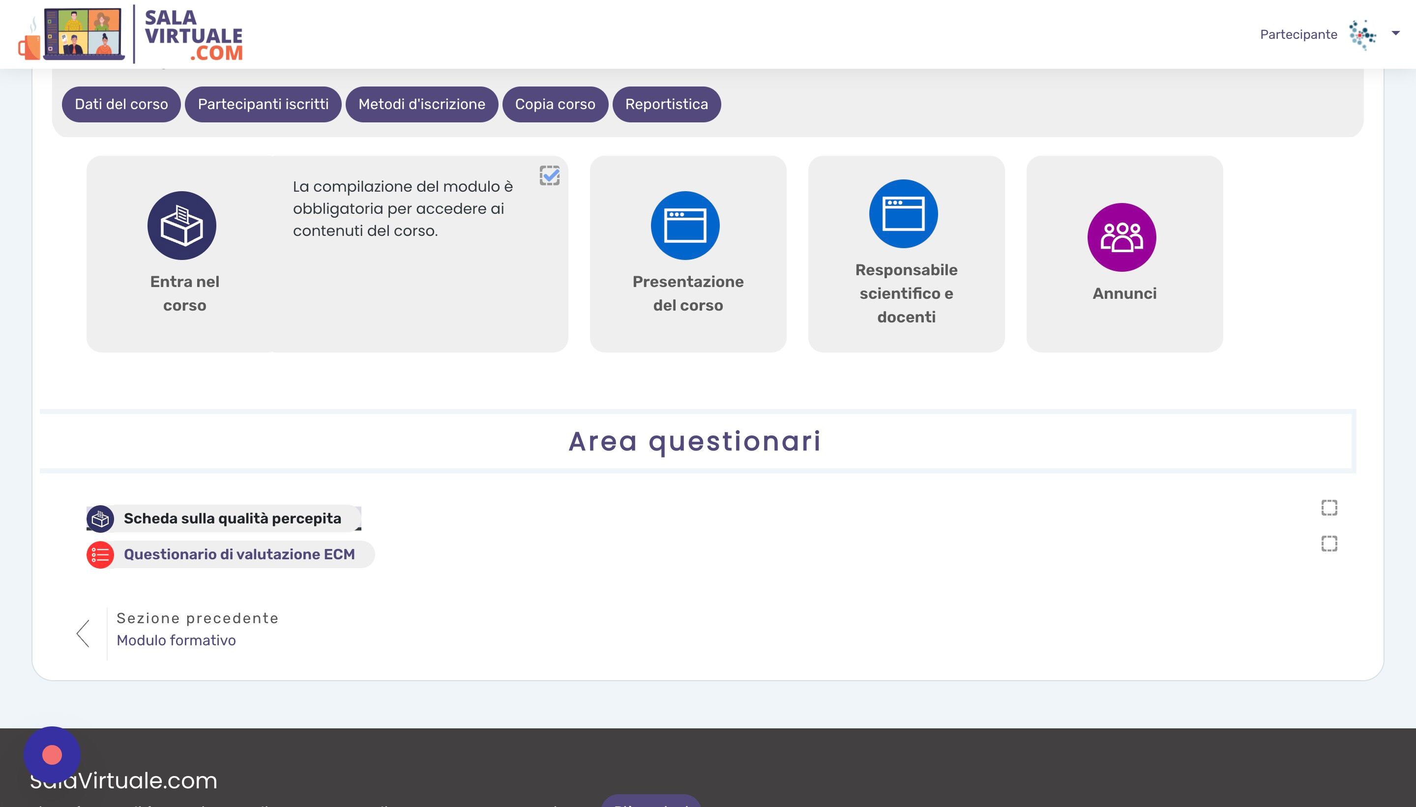 Screenshot of: Compilare innanzitutto la 