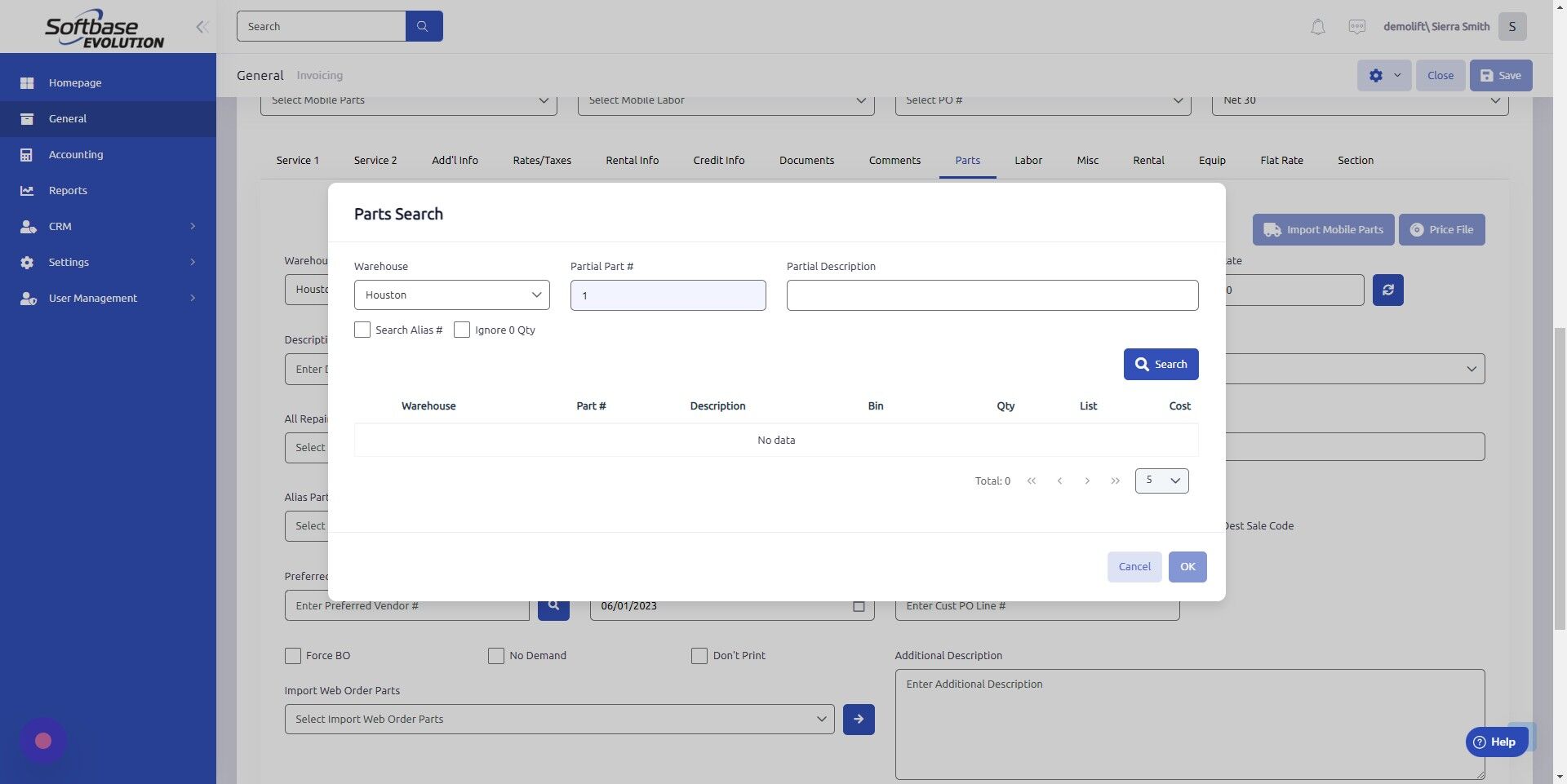 Screenshot of: Click "Search"