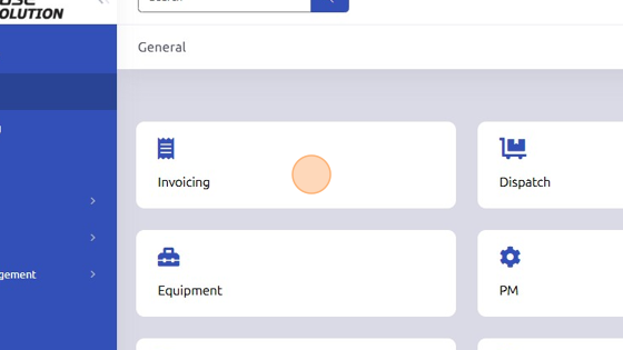 Screenshot of: Open Invoicing from General page.