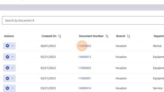 Screenshot of: Select existing Work Order.