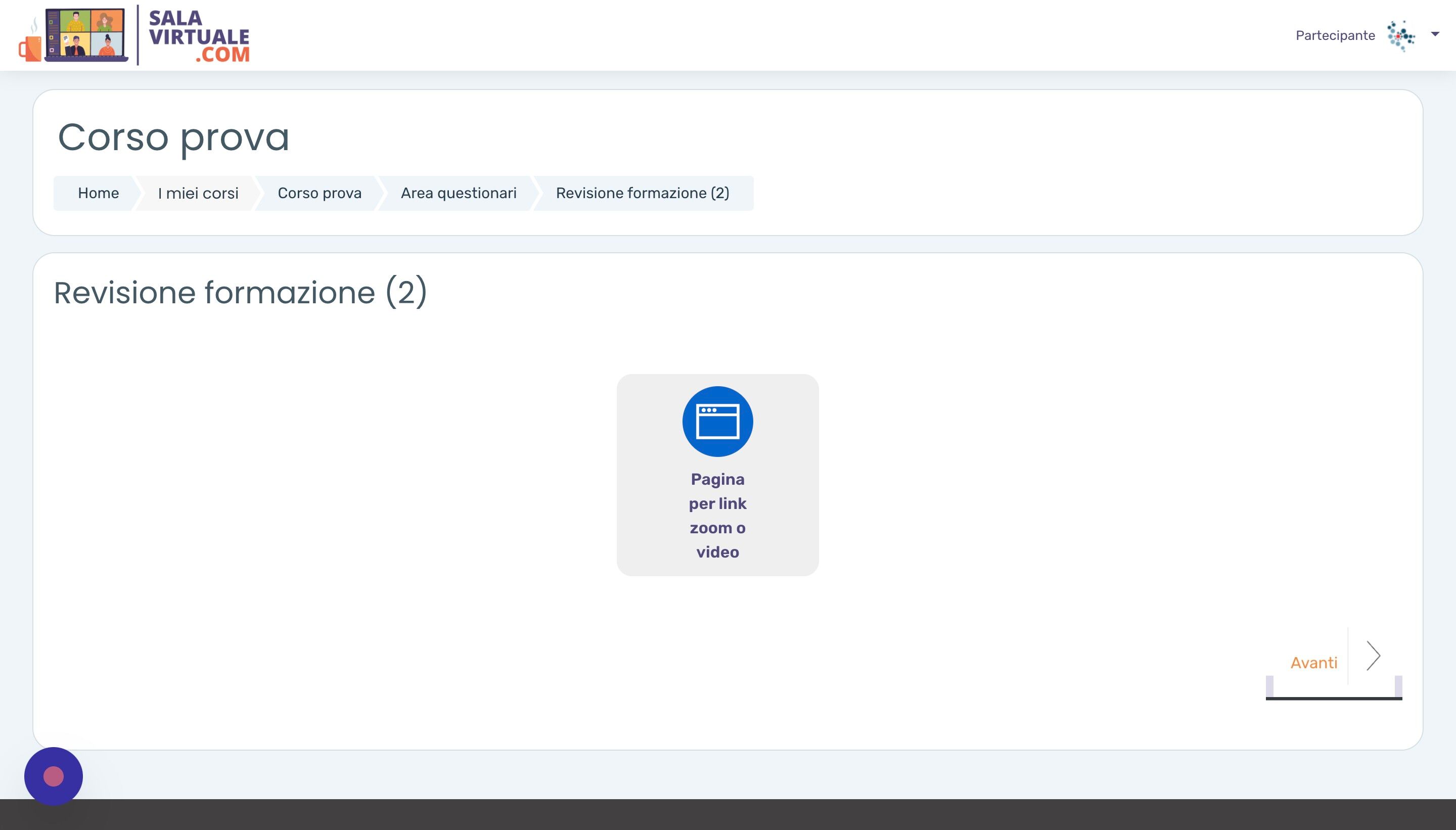 Screenshot of: Dopo aver revisionato i contenuti formativi, clicchiamo 