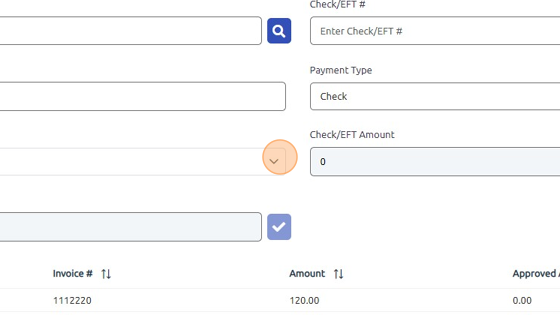 Screenshot of: Select cash account.