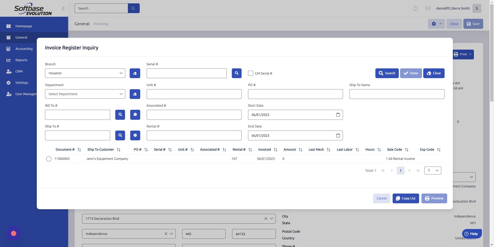 Screenshot of: Click "Search"