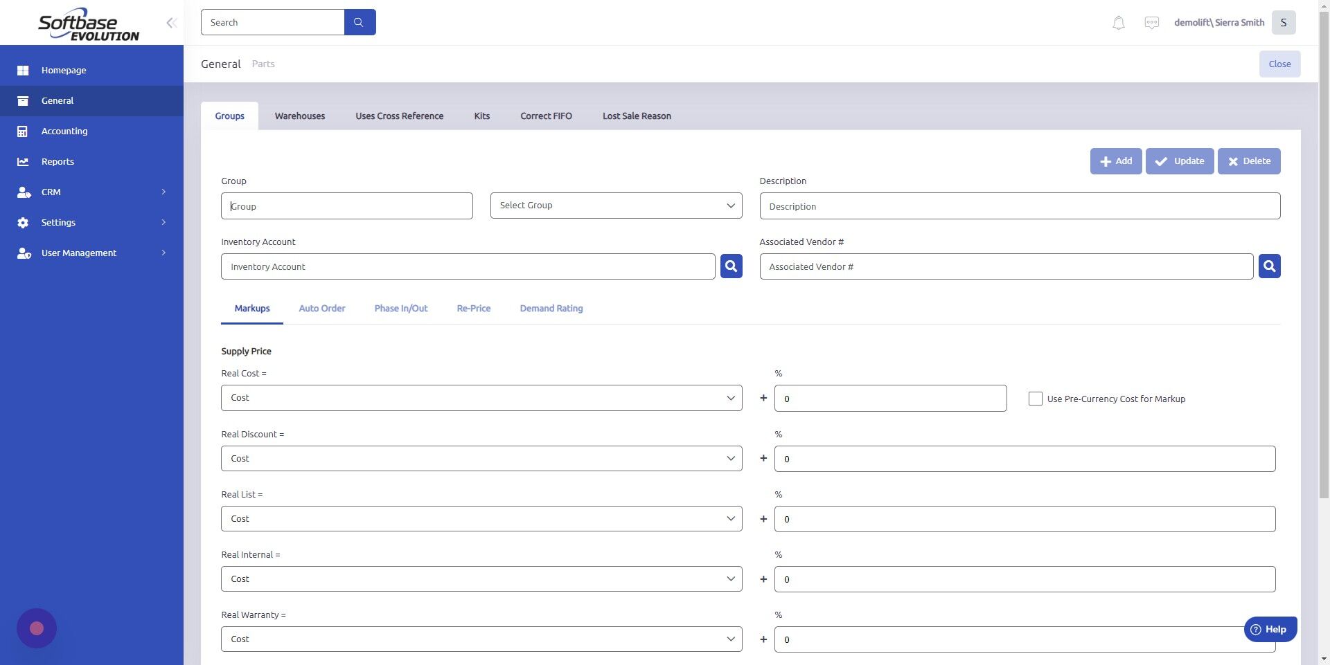 Screenshot of: Title new Group.