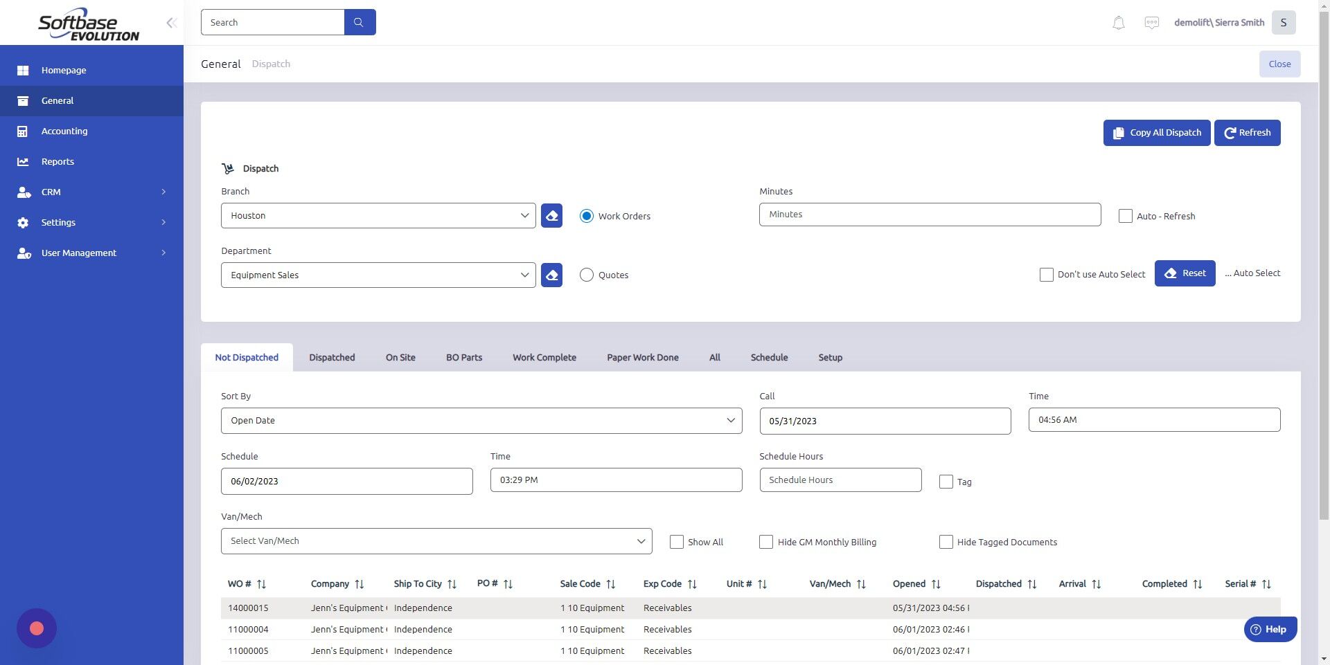 Screenshot of: Click here to enter the date you made the call with the customer.